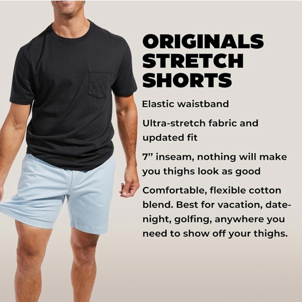 Chubbies The Altitudes Originals 7” Chino Size M Light Blue